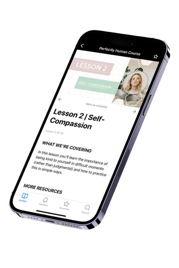 Perfectly Human course module on phone